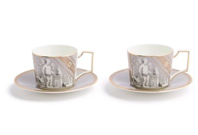 Wedgwood Renaissance Grey Teacup Saucer 250ml 8.45oz Set of 2 1076489, 701587485838