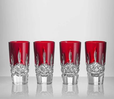 Waterford Lismore Red Shot Glass 55ml 1.5oz Set of 4 1078634, 701587490399