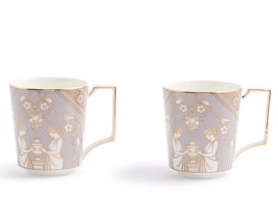 Wedgwood Renaissance Grey Mug 300ml 10.1floz Set of 2 1076492, 701587485869