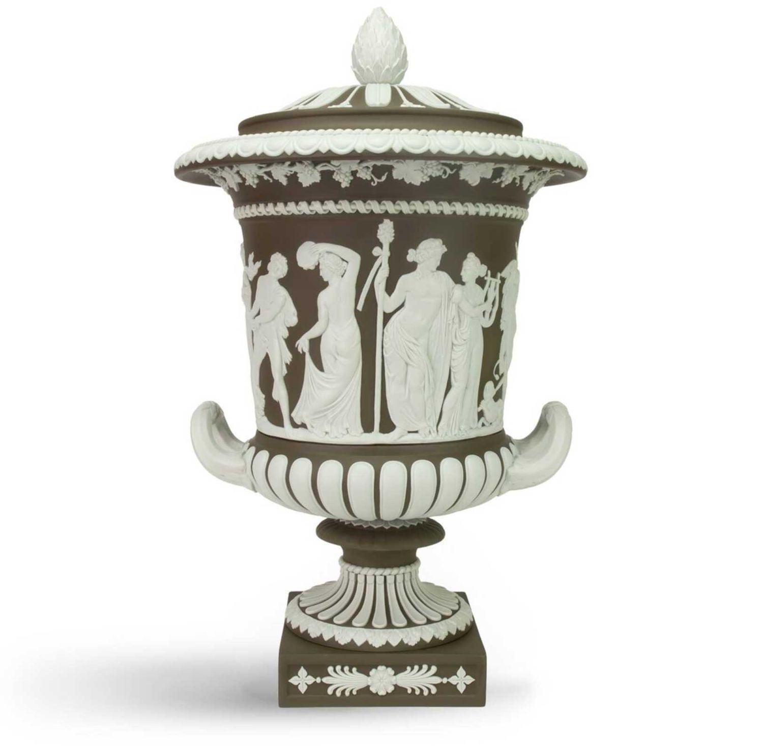 Wedgwood Borghese Vase Small Marsh Green 18.3 Inch 1075605, 701587485036