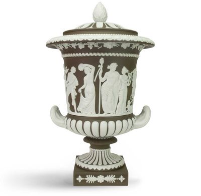 Wedgwood Borghese Vase Small Marsh Green 18.3 Inch 1075605, 701587485036
