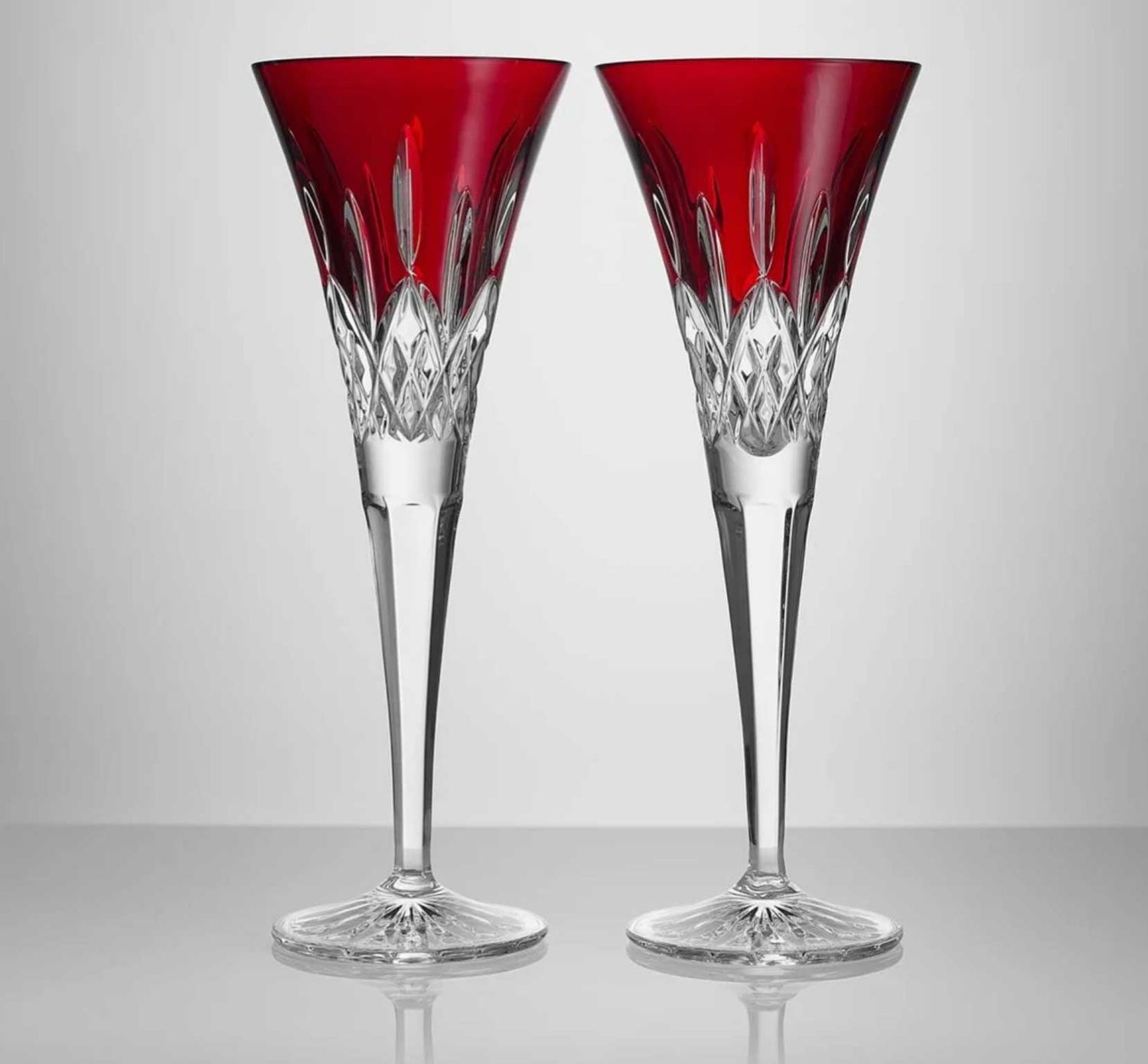 Waterford Lismore Red Toasting Flute 170ml 5.5oz Set of 2 1078637, 701587490429