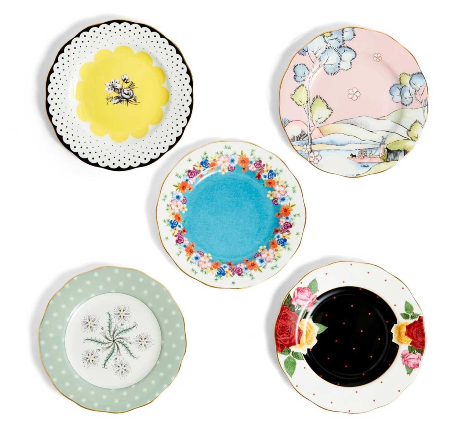 Royal Albert 100 Years Plate 20cm 7.9in 1920 - 1960 Set of 5 1072631, 701587482721