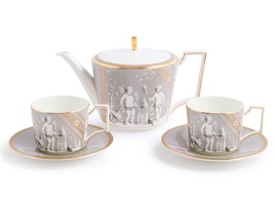 Wedgwood Renaissance Grey Teapot 1.1L Tcup Scr Set of 2 1076504, 701587485982