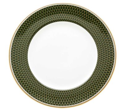 Halcyon Days Antler Trellis Dark Green Gold 10 Inch Plate BCGAT09DPG, 5056327817598
