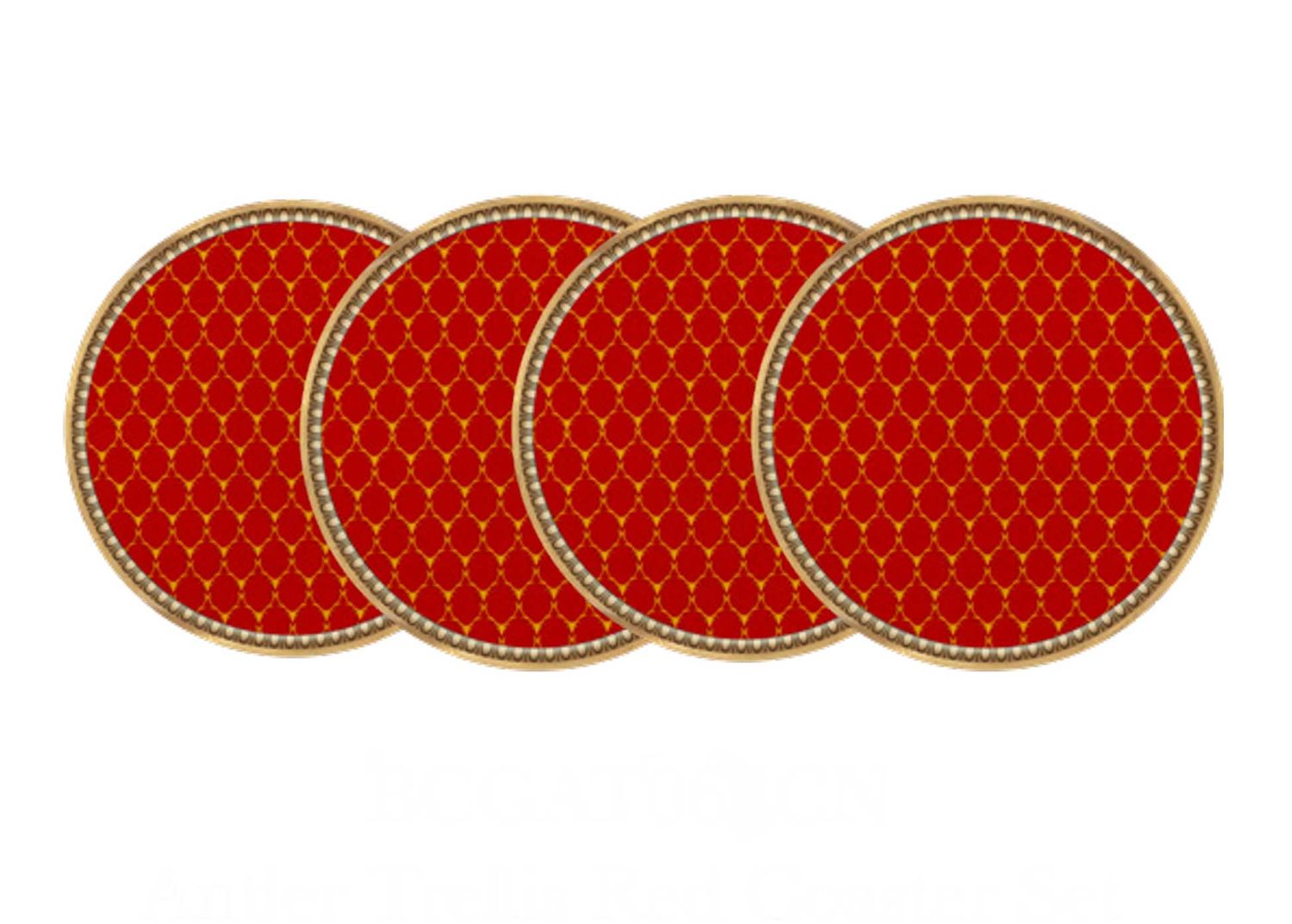 Halcyon Days Antler Trellis Red Coaster Set BCGAT06SCN, 5060171161103