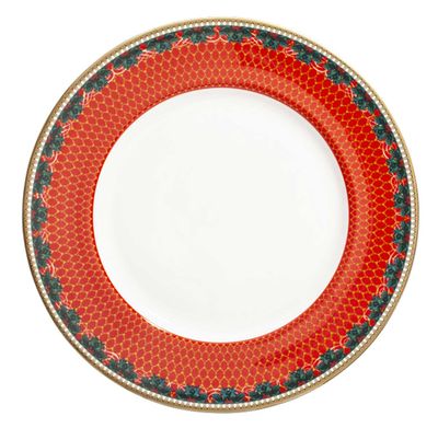 Halcyon Days Antler Trellis &amp; Stag Red 10 Inch Plate BCGAS06DPG, 5055273100358
