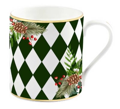 Halcyon Days Parterre Green with Garland Mug BCPAG09MGG, 5056327822158