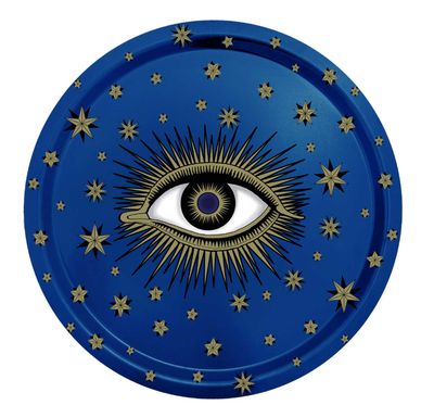 Halcyon Days Evil Eye Round Birchwood Tray TREVE11RT, 5056327822615