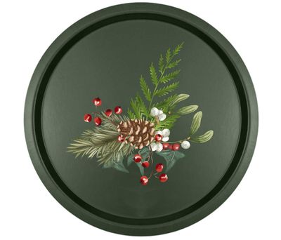 Halcyon Days Woodland Wildlife Foliage Round Birchwood Tray TRWWF09RT, 5056327822066