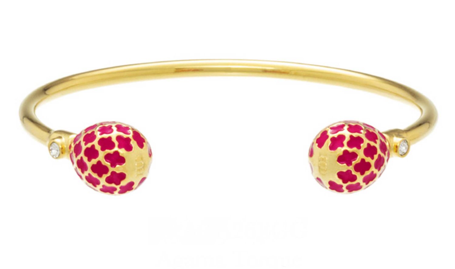 Halcyon Days Agama Pink Tourmaline Gold Torque Bangle BRAGA26EGG, 5056327819905