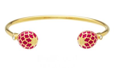 Halcyon Days Agama Pink Tourmaline Gold Torque Bangle BRAGA26EGG, 5056327819905