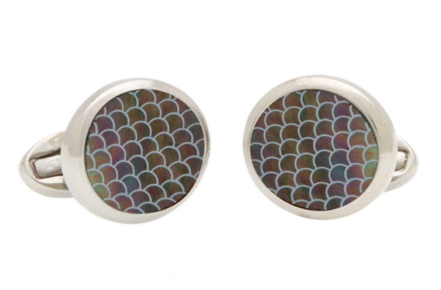 Halcyon Days Mother of Pearl Cufflinks Cream/Gold CLMOP02RDP, 5055273103885