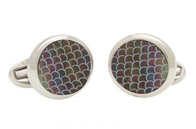 Halcyon Days Mother of Pearl Cufflinks Cream/Gold CLMOP02RDP, 5055273103885