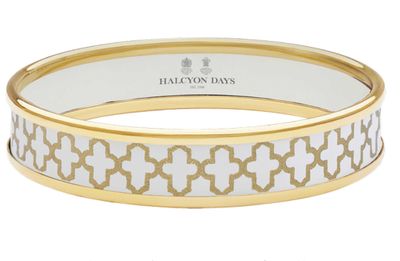 Halcyon Days 1cm Agama Cream Gold Medium Bangle PBAGA0410GM, 5056327815730