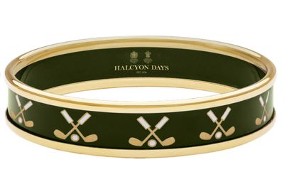 Halcyon Days 1cm Golf Club Green Gold Small Bangle PBGFC0910GS, 5056327814450