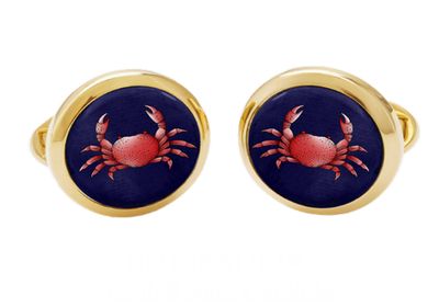 Halcyon Days Crab Round Cufflinks CLGCRA11RDG, 5055273107319