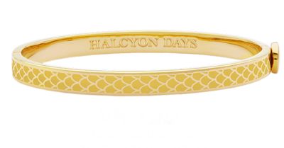 Halcyon Days 6mm Salamander Radiant Yellow Gold Hinged Bangle HBSSA4906G, 5055273107197