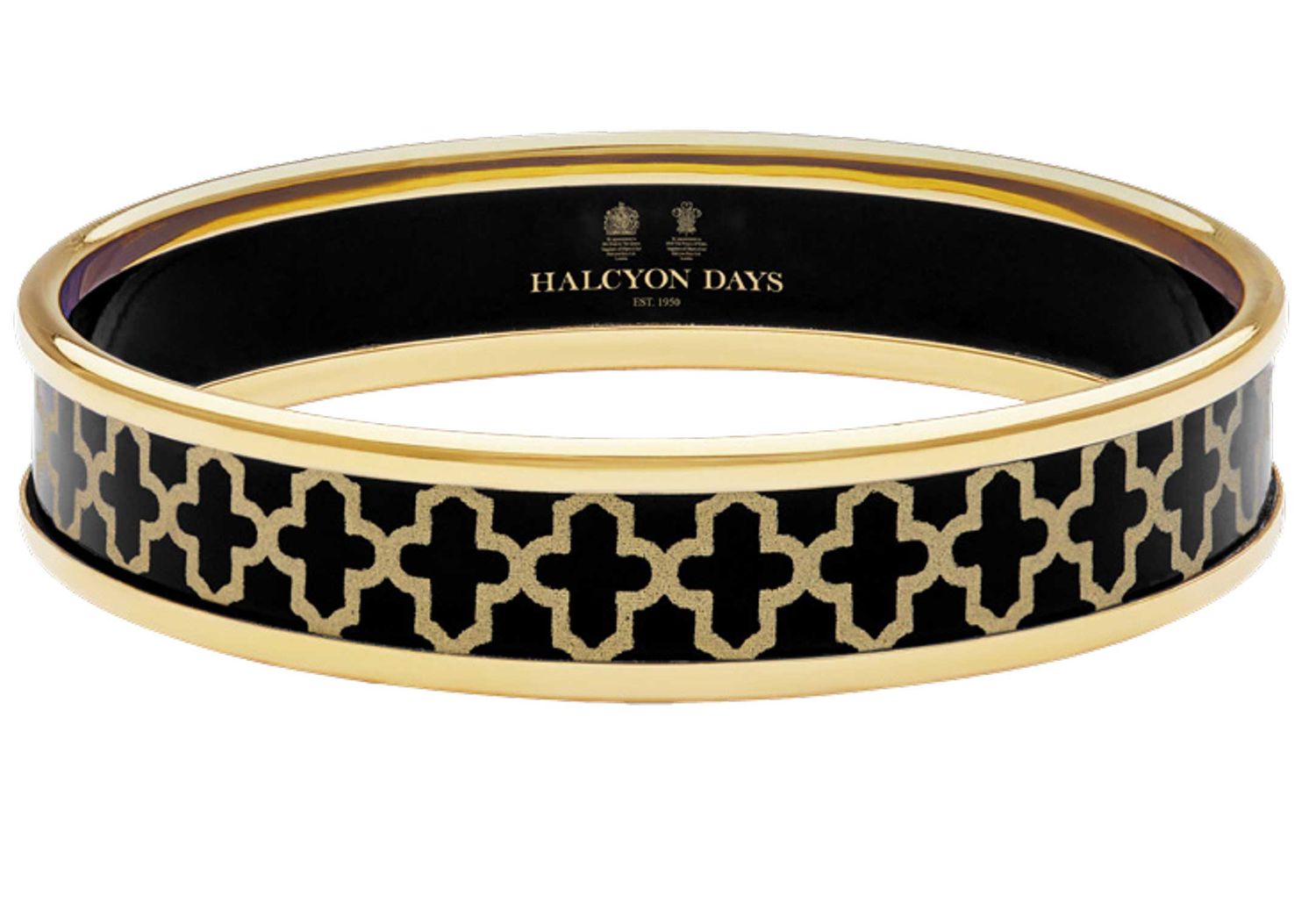 Halcyon Days 1cm Agama Black Gold Small Bangle PBAGA0210GS, 5056327815709