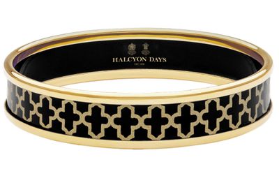 Halcyon Days 1cm Agama Black Gold Small Bangle PBAGA0210GS, 5056327815709