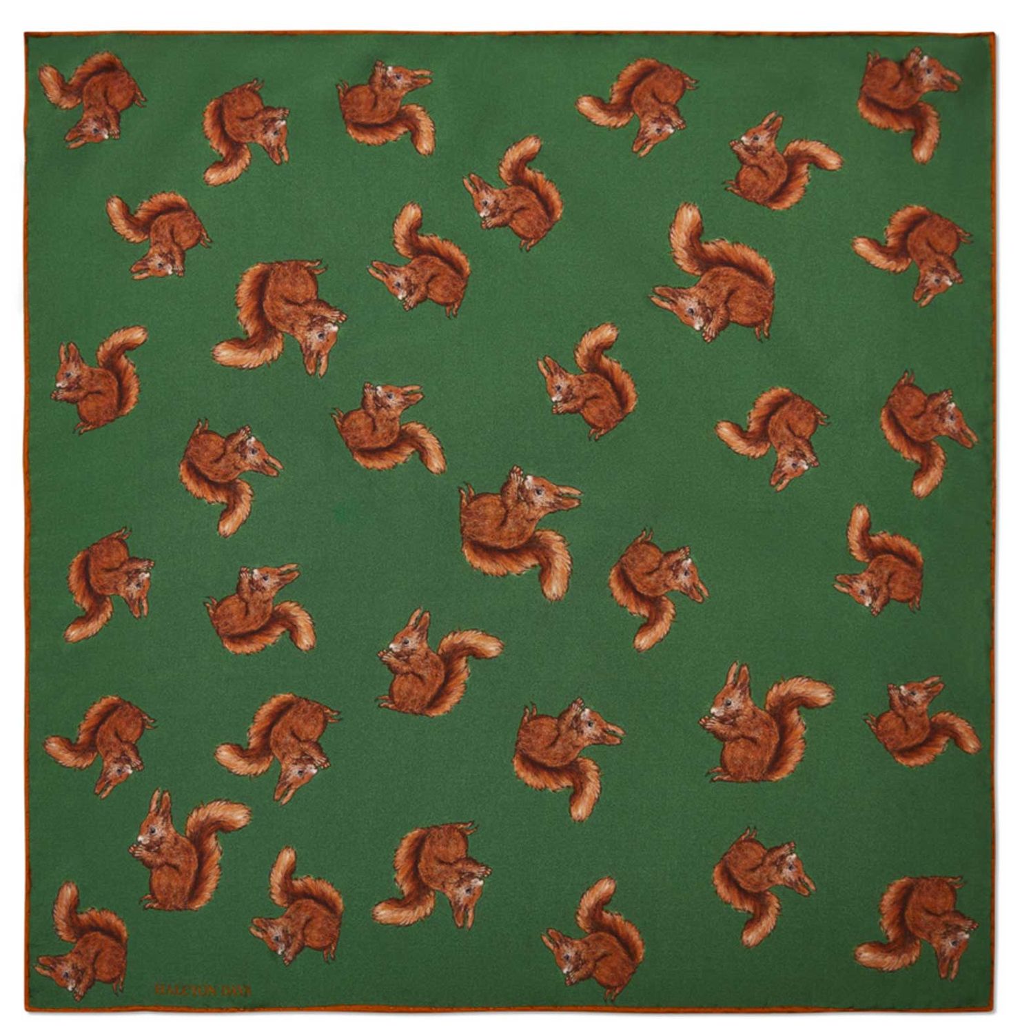 Halcyon Days Woodland Wildlife Squirrel 45 x 45cm 100% Silk Mini Scarf SAWWS09SS45, 5056327816911