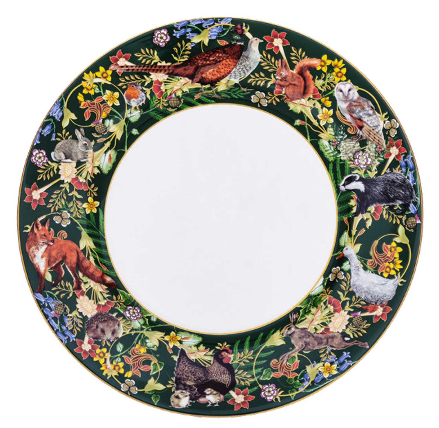 Halcyon Days Woodland Wildlife Gold 10 Inch Plate BCWWA09DPG, 5056327817796