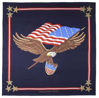 Halcyon Days Star Spangled Banner 45 x 45cm 100% Silk Mini Scarf SASSB10SS45, 5056327819912