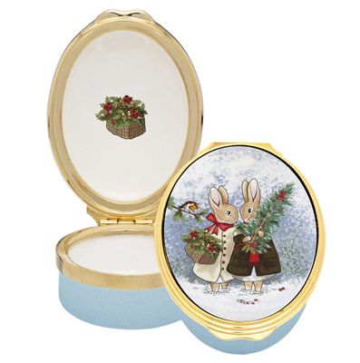 Halcyon Days Friendship at Christmas Enamel Box ENFAC1202G, 5056327822035