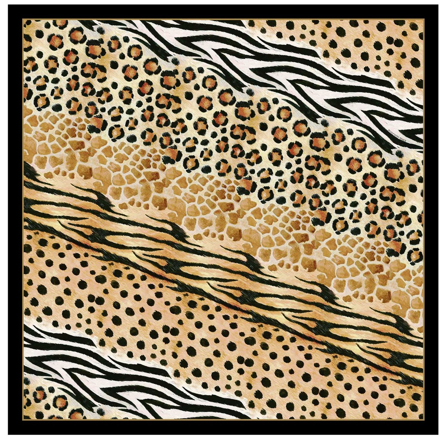 Halcyon Days Mixed Animal Print 90 x 90cm 100% Silk Scarf SAMAP24SS90, 5060171159094