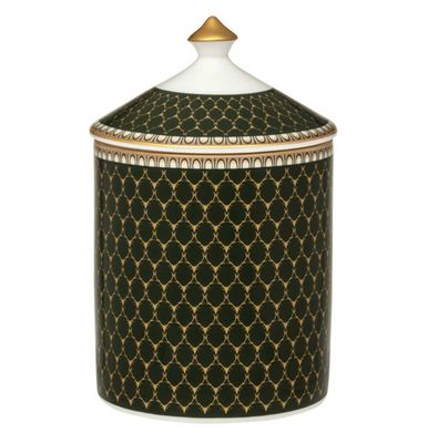 Halcyon Days Antler Trellis Dark Green Gold Scottish Pine Lidded Candle BCGAT09LCG, 5056327817727