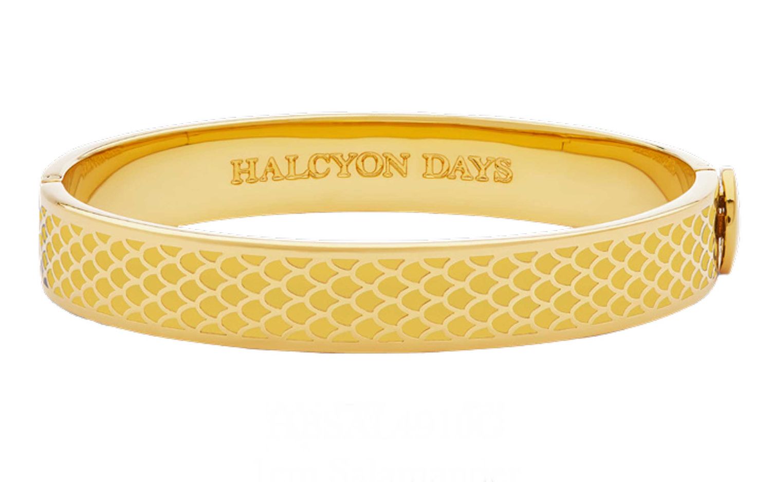 Halcyon Days 1cm Salamander Radiant Yellow Gold Hinged Bangle HBSAL4910G, 5055273107142