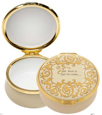 Halcyon Days The Best is Yet to Come Ivory Enamel Box ENBIY0533G, 5060171143918
