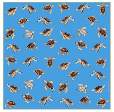 Halcyon Days Turtles 45 x 45cm 100% Silk Mini Scarf SATUR10SS45, 5056327822554