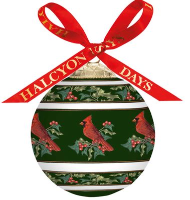 Halcyon Days Woodland Wildlife Red Cardinal 3 Inch Bauble Ornament BCWWC09XBN, 5056327822271