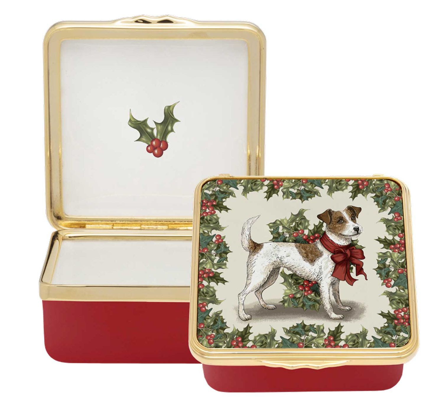 Halcyon Days Waiting for Christmas Enamel Box ENWFC0658G, 5056327822004