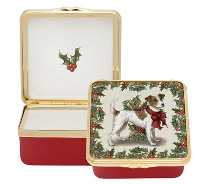Halcyon Days Waiting for Christmas Enamel Box ENWFC0658G, 5056327822004