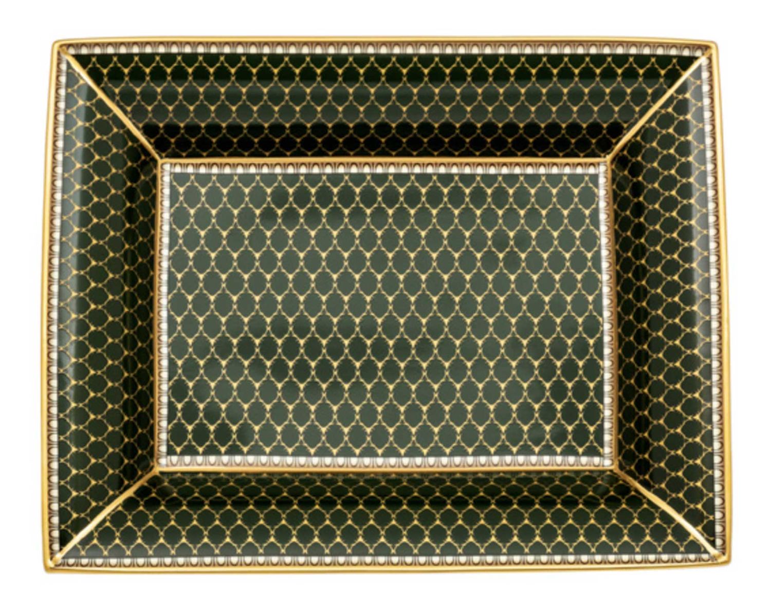 Halcyon Days Antler Trellis Dark Green Gold Trinket Tray BCGAT09TTG, 5056327817703