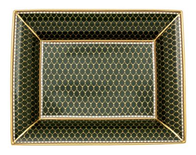 Halcyon Days Antler Trellis Dark Green Gold Trinket Tray BCGAT09TTG, 5056327817703