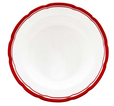 Halcyon Days Red Border 8 Inch Scalloped Plate BCPPL068AC, 5056327820307