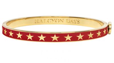Halcyon Days 6mm Star Red Gold Hinged Bangle HBSTA0606G, 5056327822486
