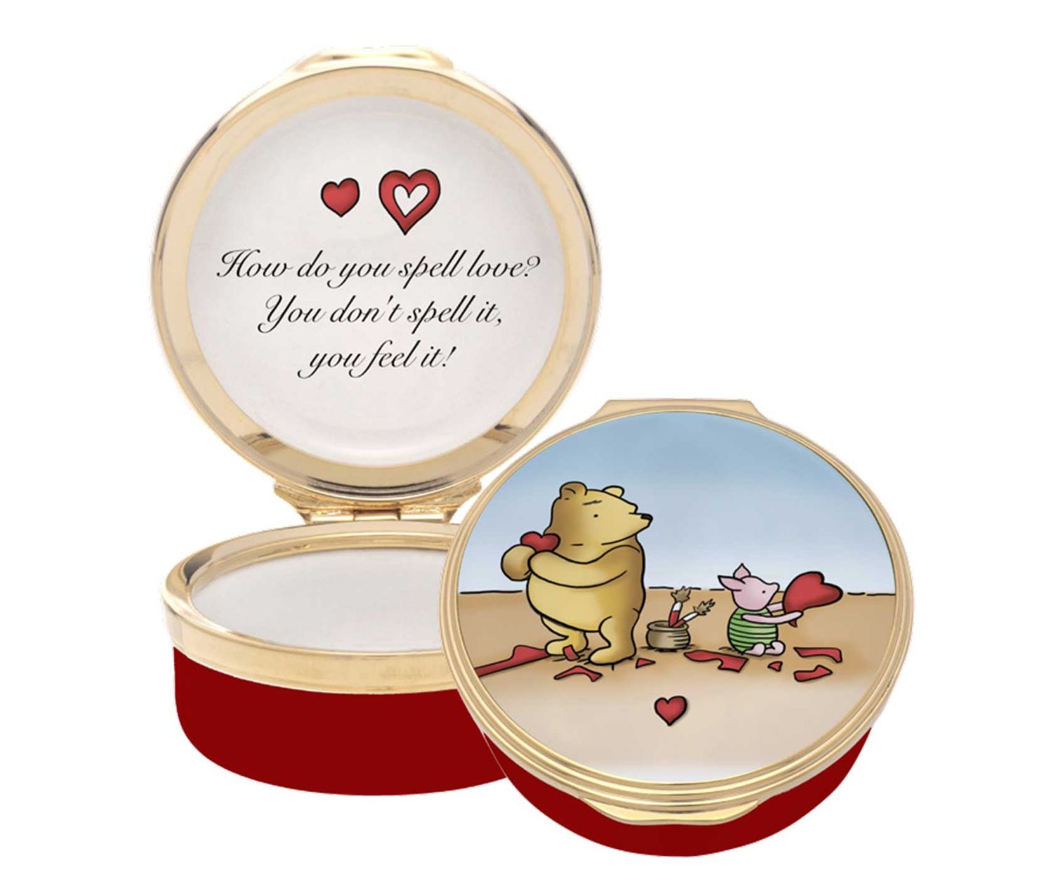 Halcyon Days Winnie the Pooh How do you spell Love Enamel Box ENWTPL0601G, 5056327820840