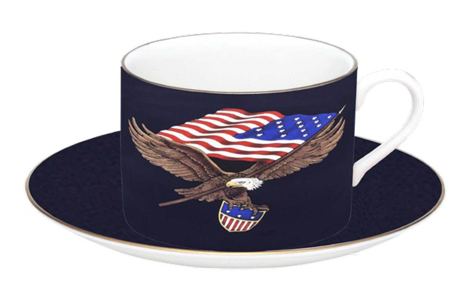 Halcyon Days Star Spangled Banner Teacup &amp; Saucer BCSSB11TSG, 5056327800477