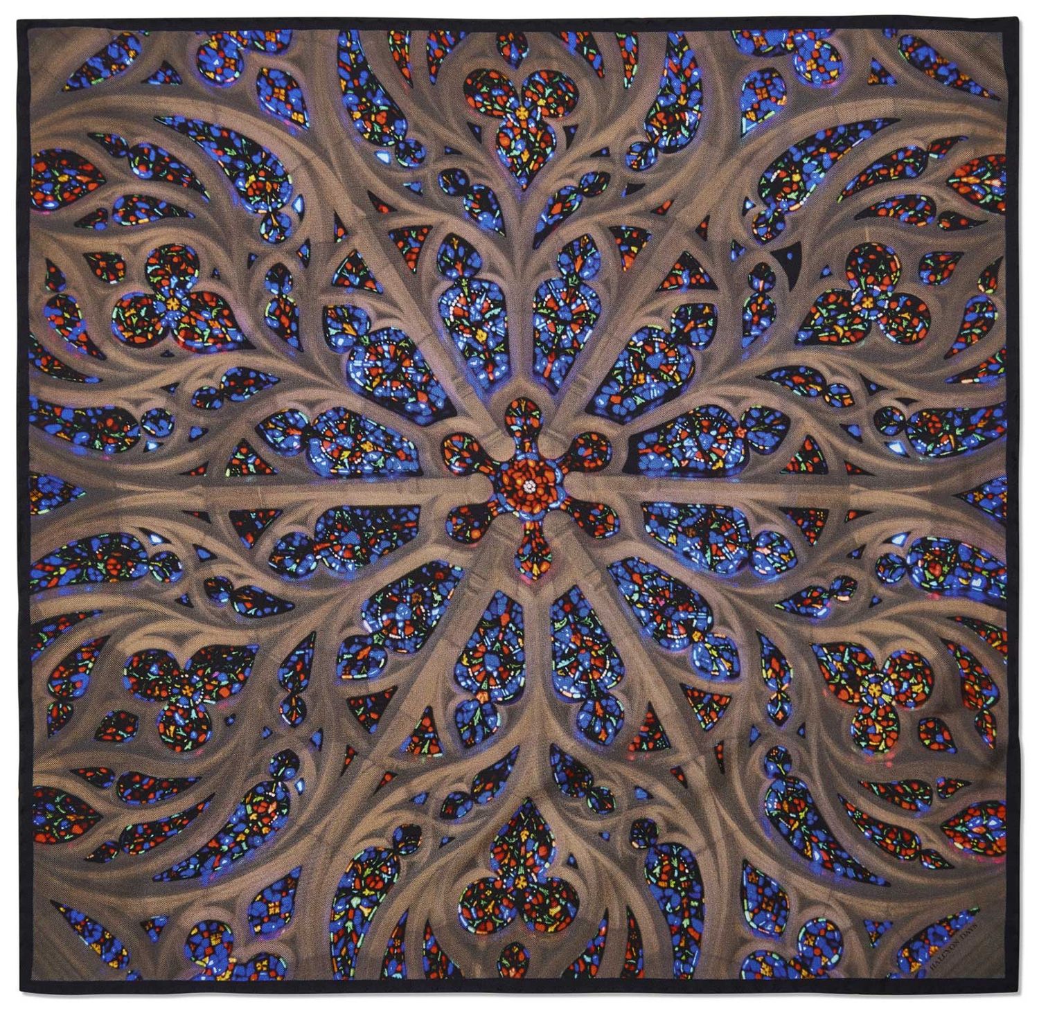 Halcyon Days St Thomas Rose Window 90 x 90cm 100% Silk Scarf SASTW01SS90E, 5056327814665