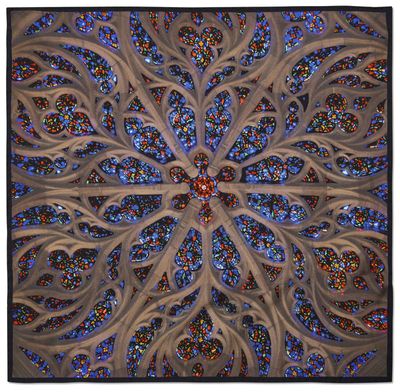 Halcyon Days St Thomas Rose Window 90 x 90cm 100% Silk Scarf SASTW01SS90E, 5056327814665