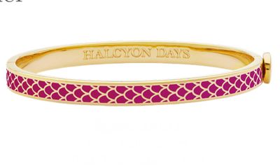 Halcyon Days 6mm Salamander Pink Tourmaline Gold Hinged Bangle HBSSA3306G, 5055273107203