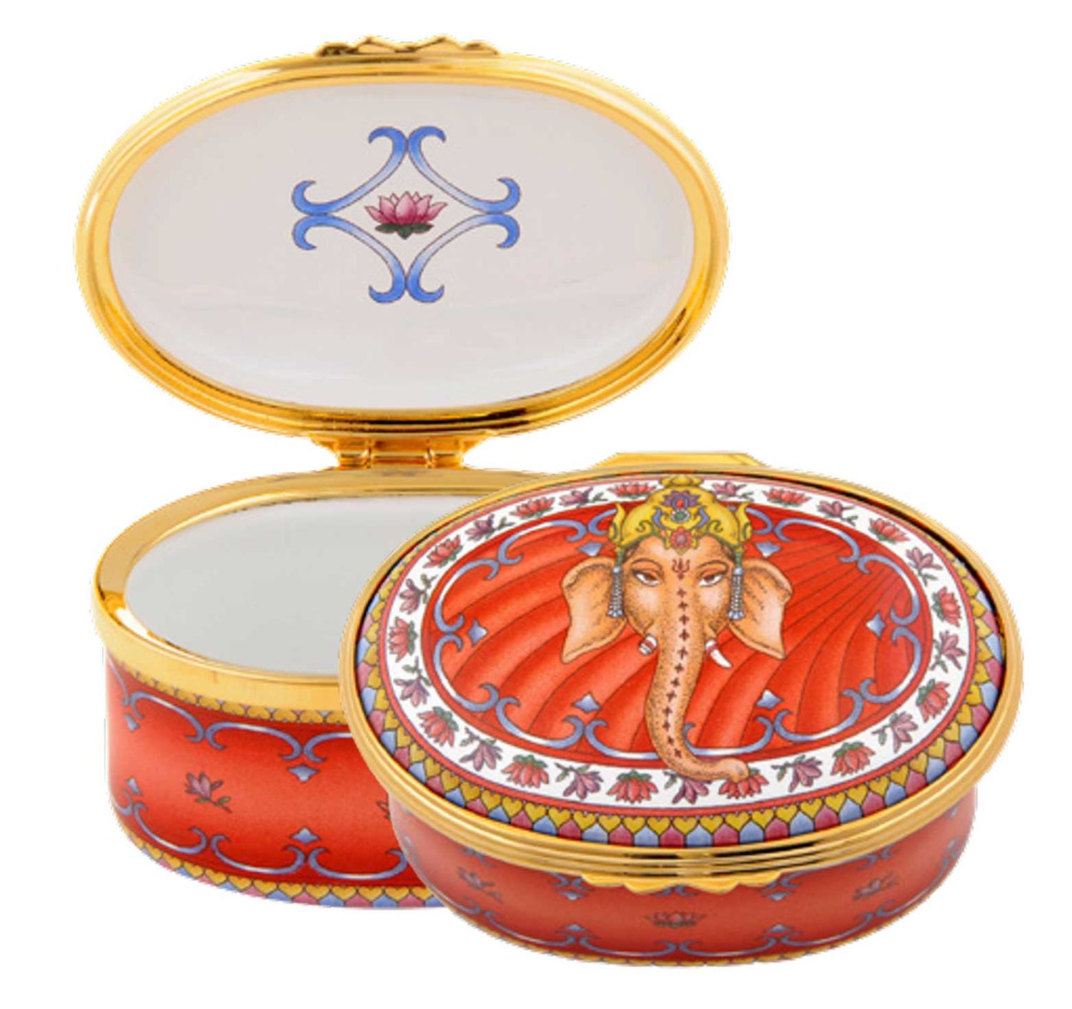 Halcyon Days Ganesh Enamel Box ENGAN0109G, 5060171134497