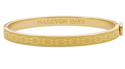 Halcyon Days 6mm Chain Radiant Yellow Gold Hinged Bangle HBSCH4906G, 5055273107210