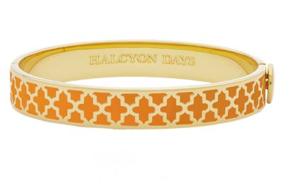 Halcyon Days 1cm Agama Orange Gold Hinged Bangle HBAGA0710G, 5060171127147