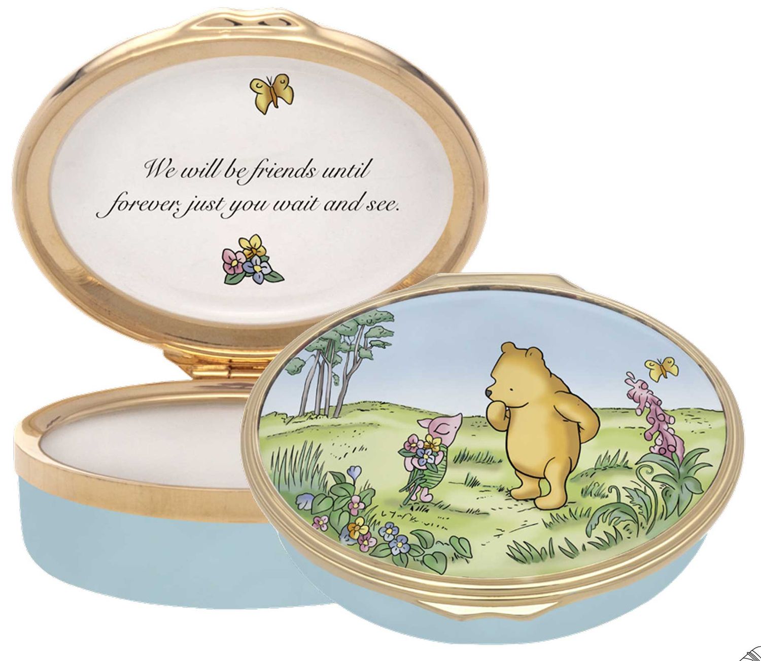 Halcyon Days Winnie the Pooh Friends Forever Enamel Box ENWPF1202G, 5056327821915