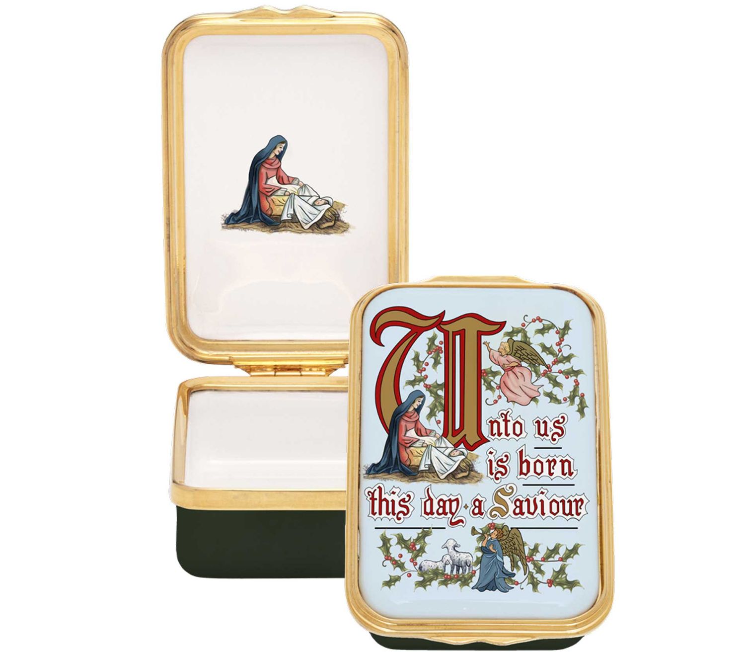 Halcyon Days Unto us is born Enamel Box ENUTU0923G, 5056327822042
